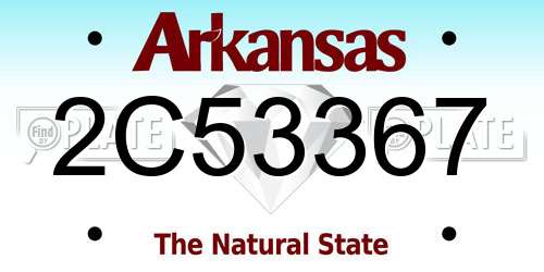 2C53367 Arkansas License Plate