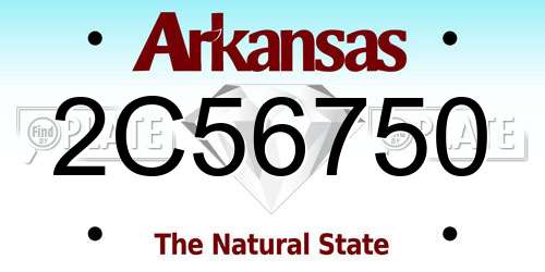 2C56750 Arkansas License Plate