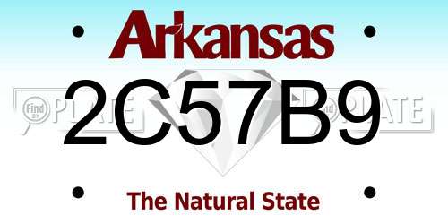 2C57B9 Arkansas License Plate