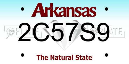 2C57S9 Arkansas License Plate