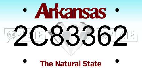 2C83362 Arkansas License Plate