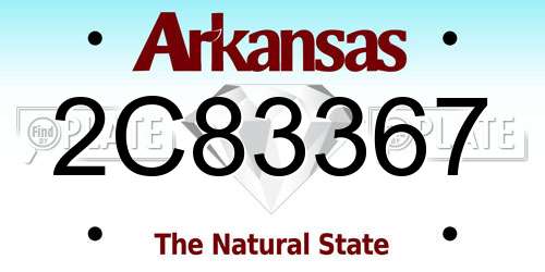 2C83367 Arkansas License Plate