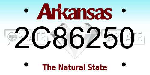 2C86250 Arkansas License Plate