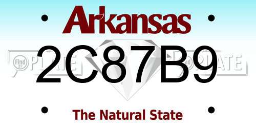 2C87B9 Arkansas License Plate