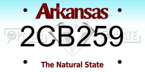 2CB259 Arkansas License Plate
