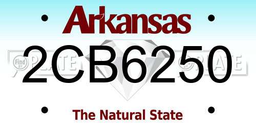 2CB6250 Arkansas License Plate