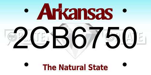 2CB6750 Arkansas License Plate