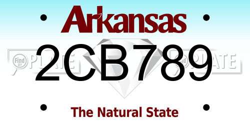 2CB789 Arkansas License Plate