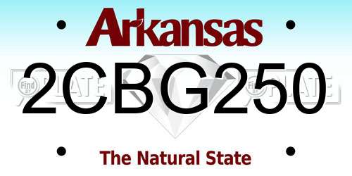 2CBG250 Arkansas License Plate