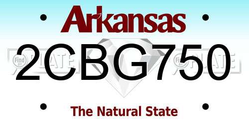 2CBG750 Arkansas License Plate