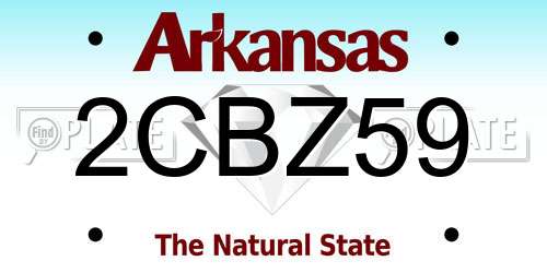 2CBZ59 Arkansas License Plate