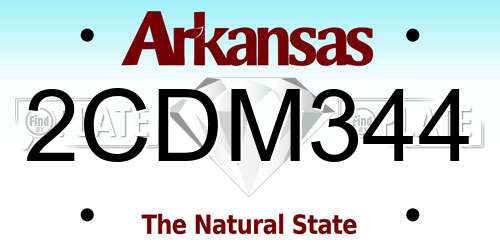 2CDM344 Arkansas License Plate