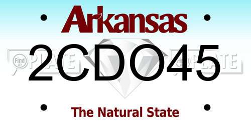 2CDO45 Arkansas License Plate