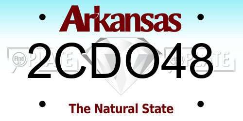 2CDO48 Arkansas License Plate