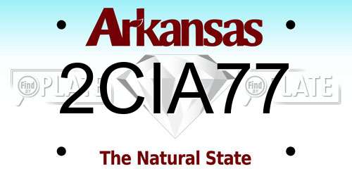 2CIA77 Arkansas License Plate