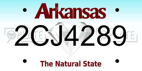 2CJ4289 Arkansas License Plate