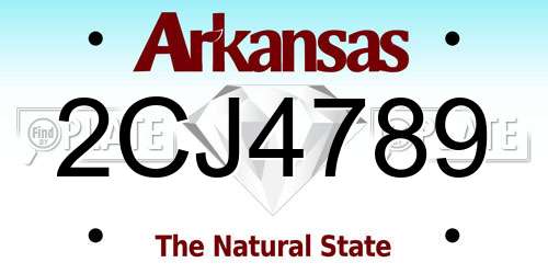 2CJ4789 Arkansas License Plate