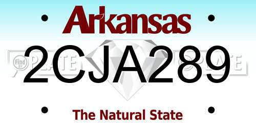 2CJA289 Arkansas License Plate