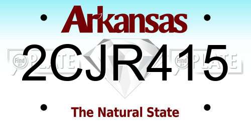 2CJR415 Arkansas License Plate