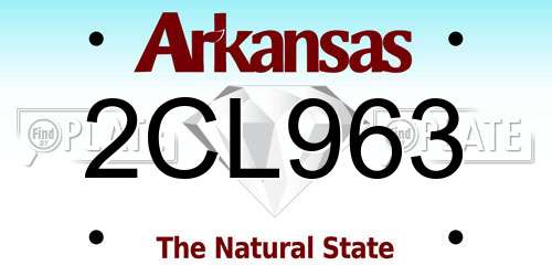 2CL963 Arkansas License Plate