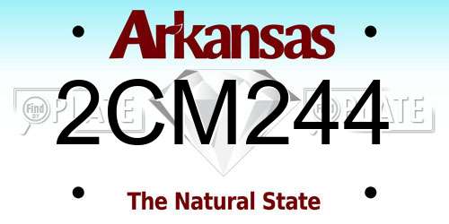 2CM244 Arkansas License Plate
