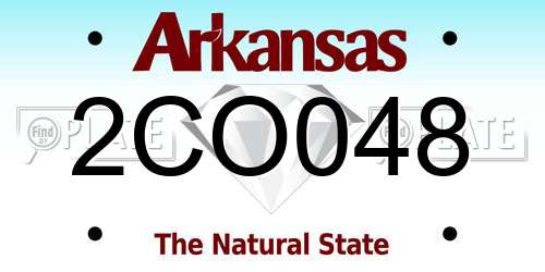 2CO048 Arkansas License Plate