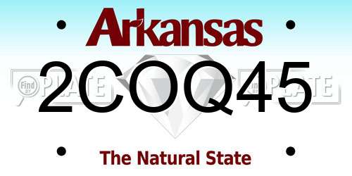 2COQ45 Arkansas License Plate