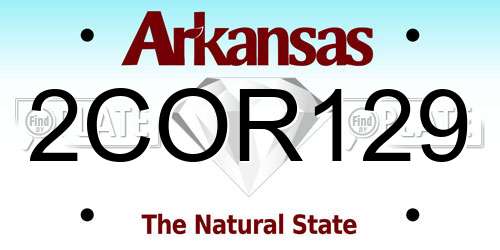 2COR129 Arkansas License Plate