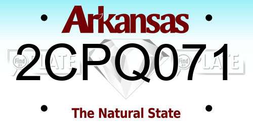 2CPQ071 Arkansas License Plate