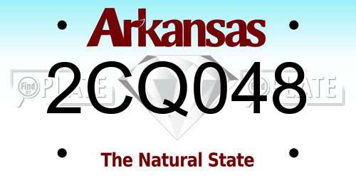 2CQ048 Arkansas License Plate