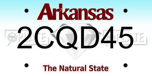 2CQD45 Arkansas License Plate