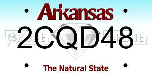 2CQD48 Arkansas License Plate