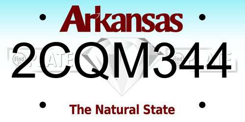 2CQM344 Arkansas License Plate