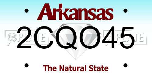2CQO45 Arkansas License Plate