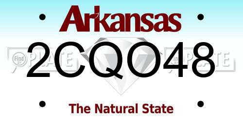 2CQO48 Arkansas License Plate