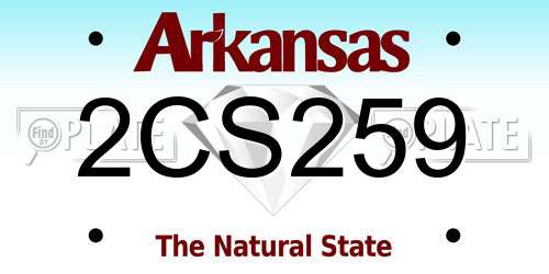 2CS259 Arkansas License Plate