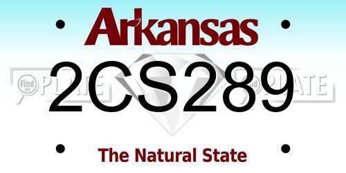 2CS289 Arkansas License Plate