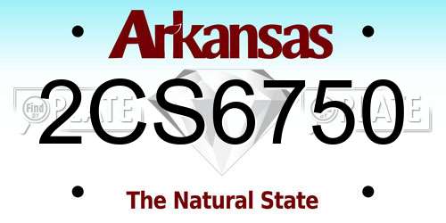2CS6750 Arkansas License Plate