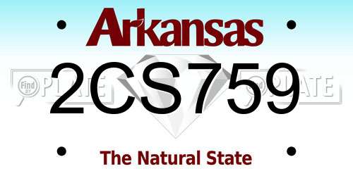 2CS759 Arkansas License Plate