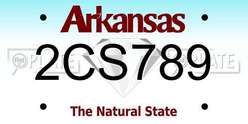 2CS789 Arkansas License Plate