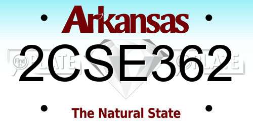 2CSE362 Arkansas License Plate