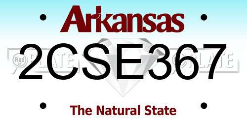 2CSE367 Arkansas License Plate