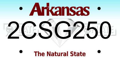 2CSG250 Arkansas License Plate