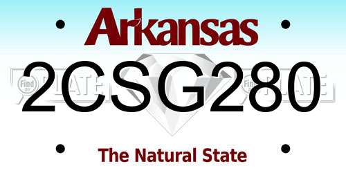 2CSG280 Arkansas License Plate