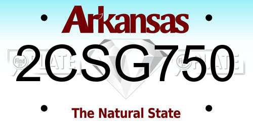 2CSG750 Arkansas License Plate