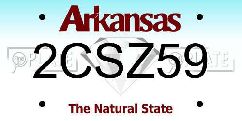 2CSZ59 Arkansas License Plate