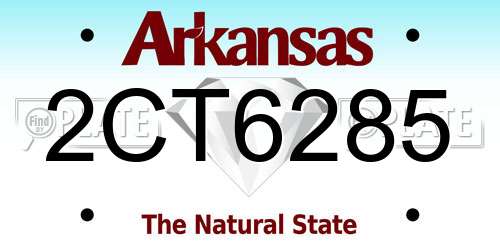2CT6285 Arkansas License Plate