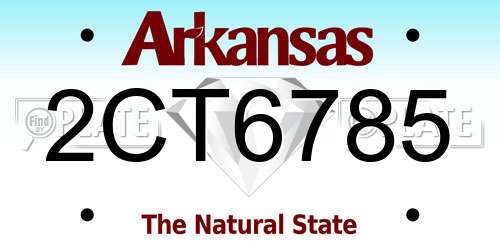 2CT6785 Arkansas License Plate