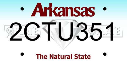 2CTU351 Arkansas License Plate