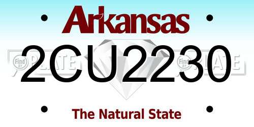 2CU2230 Arkansas License Plate